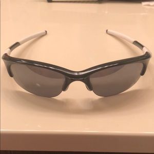 Black and white Oakley sport sunglasses